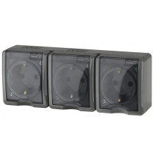 Розетка ЭРА Эксперт 3х2P+E IP54 со шторками 16A 250V 11-2406-03 Б0020723