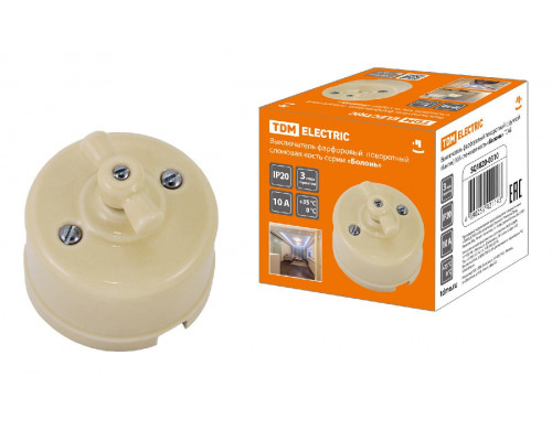 Основное фото Выключатель фарфоровый поворотный с ручкой Болонь TDM Electric SQ1820-0310: Купить в Интернет магазин освещения GCSVET.RU