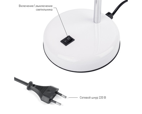 Дополнительное фото Лампа настольная ЭРА N-116-Е27-40W-W Б0047200: Купить в Интернет магазин освещения GCSVET.RU