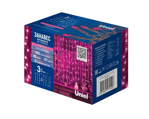 Дополнительное фото Гирлянда Uniel ULD-C3020-160/DTA PINK IP20 UL-00010916: Купить в Интернет магазин освещения GCSVET.RU