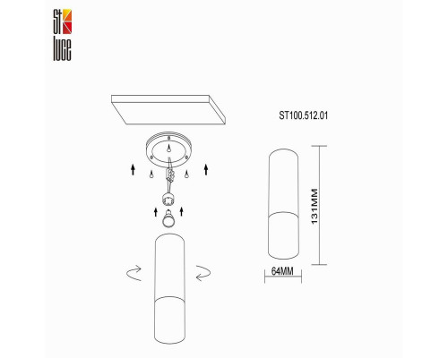 Дополнительное фото Светильник накладной ST Luce ST100 ST100.512.01: Купить в Интернет магазин освещения GCSVET.RU