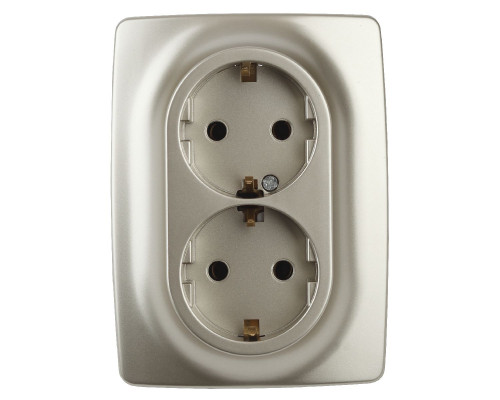 Основное фото Розетка ЭРА 12 2x2P E Schuko со шторками 16A 250V 12-2108-04 Б0036445: Купить в Интернет магазин освещения GCSVET.RU