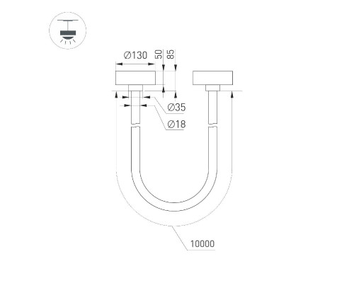 Дополнительное фото Светильник подвесной Arlight SP-TROPIC-SURFACE-R18-L10000-110W Day4000 (BK, 360 deg, 230V) 043399: Купить в Интернет магазин освещения GCSVET.RU