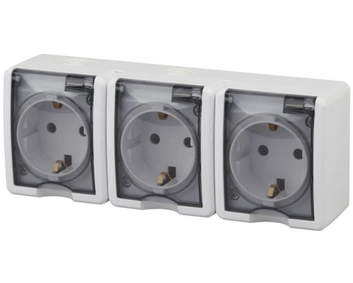 Основное фото Розетка ЭРА Эксперт 3х2P+E IP54 со шторками 16A 250V 11-2406-01 Б0020722: Купить в Интернет магазин освещения GCSVET.RU