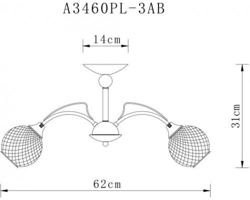 Дополнительное фото Люстра потолочная Arte Lamp Willow A3461PL-3AB: Купить в Интернет магазин освещения GCSVET.RU