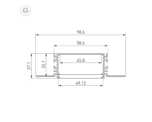 Дополнительное фото Профиль Arlight FANTOM-W49-2000 ANOD 046430: Купить в Интернет магазин освещения GCSVET.RU