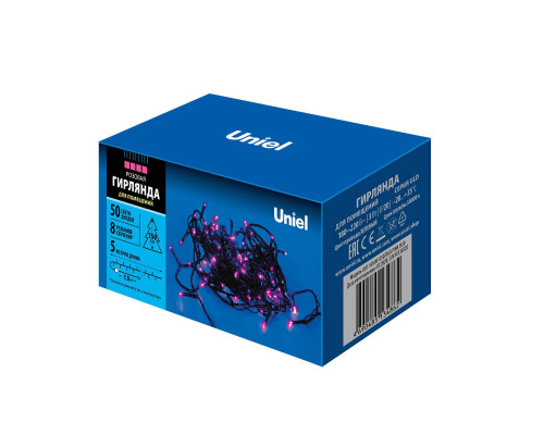 Дополнительное фото Светодиодная гирлянда Uniel (UL-00007306) розовый ULD-S0500-050/DGA Pink IP20: Купить в Интернет магазин освещения GCSVET.RU