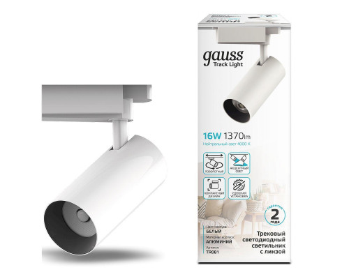 Дополнительное фото Светильник трековый LED Gauss Track Light Led TR081: Купить в Интернет магазин освещения GCSVET.RU