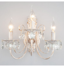 Настенный светильник Eurosvet 3305/3 белый с золотом/прозрачный хрусталь Strotskis