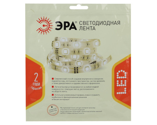 Дополнительное фото Лента светодиодная Эра 24В 2835 14,4Вт/м 2700К 5м IP33 LS2835-14,4-120-24-33-2700К-5m Б0043098: Купить в Интернет магазин освещения GCSVET.RU