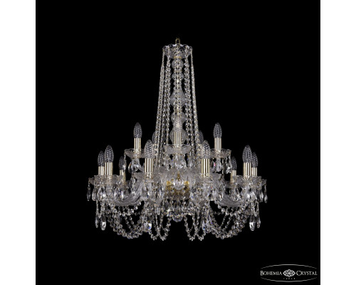 Основное фото Люстра подвесная Bohemia Ivele Crystal 1402/10+5/240/h-75 G: Купить в Интернет магазин освещения GCSVET.RU