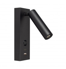 Светильник спот Arlight SP-BED-CHARGE-S60x125-3W Warm3000 (BK, 20 deg, 230V, USB-A, USB-C) 029629(1)