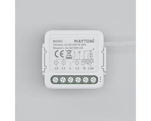 Дополнительное фото Wi-Fi выключатель трехканальный Maytoni Smart home MD003: Купить в Интернет магазин освещения GCSVET.RU