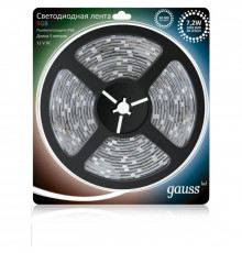 Светодиодная лента (влагозащищенная) Gauss 7,2W/m 30LED/m 5050SMD RGB 5M 311000407