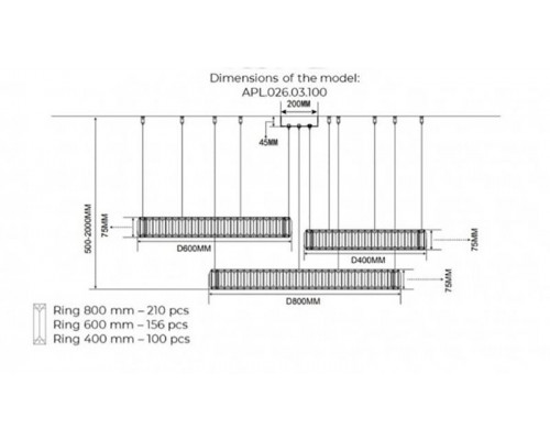 Дополнительное фото Люстра подвесная LED Aployt Nicoletta APL.026.03.100: Купить в Интернет магазин освещения GCSVET.RU