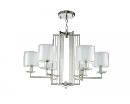 Основное фото Люстра подвесная Crystal Lux Nicolas NICOLAS SP-PL6 NICKEL/WHITE: Купить в Интернет магазин освещения GCSVET.RU