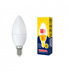 Светодиодная лампочка Volpe Norma C LED-C37-7W/WW/E14/FR/NR картон