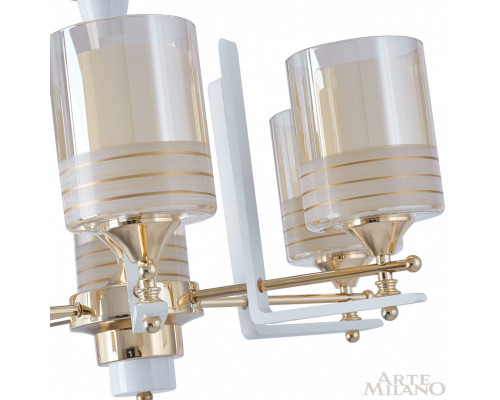 Дополнительное фото Люстра подвесная Arte Milano Florentia-6087 306087/8 Wh/Gd: Купить в Интернет магазин освещения GCSVET.RU