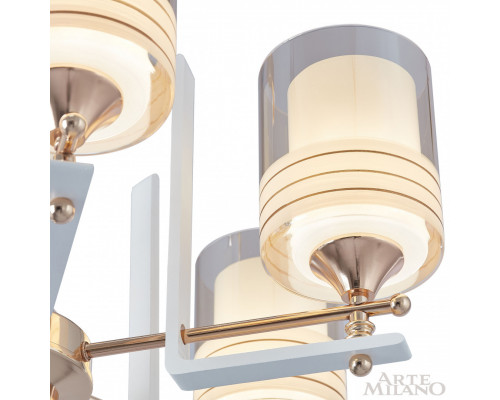 Дополнительное фото Люстра подвесная Arte Milano Florentia-6087 306087/8 Wh/Gd: Купить в Интернет магазин освещения GCSVET.RU