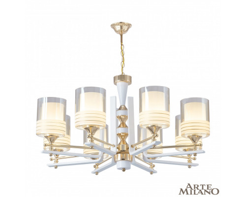 Основное фото Люстра подвесная Arte Milano Florentia-6087 306087/8 Wh/Gd: Купить в Интернет магазин освещения GCSVET.RU
