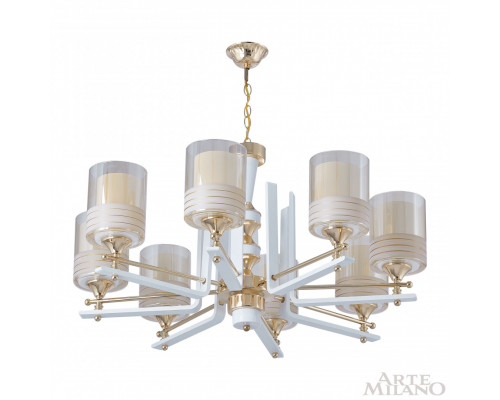 Дополнительное фото Люстра подвесная Arte Milano Florentia-6087 306087/8 Wh/Gd: Купить в Интернет магазин освещения GCSVET.RU