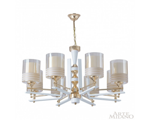 Дополнительное фото Люстра подвесная Arte Milano Florentia-6087 306087/8 Wh/Gd: Купить в Интернет магазин освещения GCSVET.RU