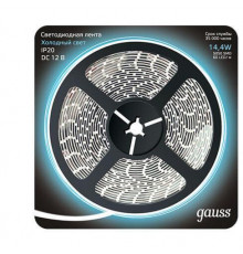 Лента светодиодная Gauss 14,4W/m 60LED/m 5050SMD холодный белый 5M 312000314