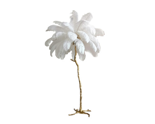 Основное фото Напольный светильник Delight Collection Ostrich Feather BRFL5014 white/antique brass: Купить в Интернет магазин освещения GCSVET.RU