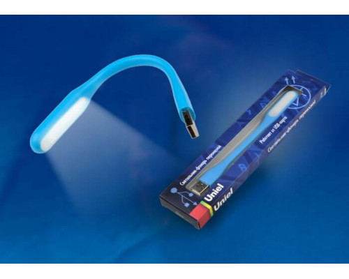 Дополнительное фото Переносной светодиодный фонарь (UL-00000251) Uniel Usb-зарядка 170х15 260 лм TLD-541 Blue: Купить в Интернет магазин освещения GCSVET.RU