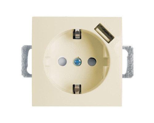Основное фото Розетка Stekker Эрна c/з 16A 250V с защитной шторкой и с USB слоновая кость PST16-9111-02 39329: Купить в Интернет магазин освещения GCSVET.RU
