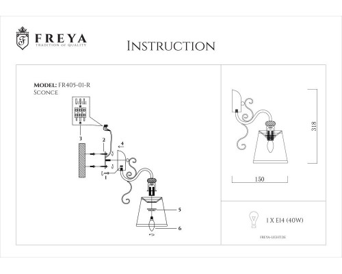 Дополнительное фото Настенный светильник Freya Driana FR2405-WL-01-BZ: Купить в Интернет магазин освещения GCSVET.RU