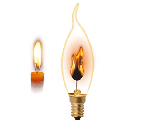 Дополнительное фото Ретро лампа (UL-00002981) Uniel E14 3W золотистая IL-N-C35-3/RED-FLAME/E14/CL: Купить в Интернет магазин освещения GCSVET.RU