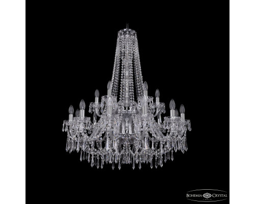 Основное фото Люстра подвесная Bohemia Ivele Crystal 1403/12+6/300/h-100/2d Ni: Купить в Интернет магазин освещения GCSVET.RU