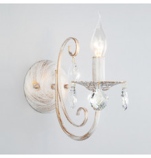 Настенный светильник Eurosvet 3305/1 белый с золотом/прозрачный хрусталь Strotskis