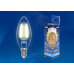 Дополнительное фото Филаментная лампа светодиодная Uniel E14 5W 3000K прозрачная LED-CW35-5W/WW/E14/CL/MB GLM10TR: Купить в Интернет магазин освещения GCSVET.RU