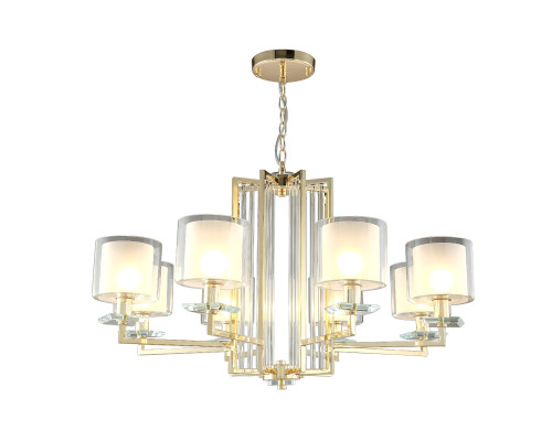 Дополнительное фото Люстра подвесная Crystal Lux Nicolas NICOLAS SP-PL8 GOLD/WHITE: Купить в Интернет магазин освещения GCSVET.RU