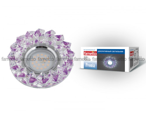 Основное фото Светильник встраиваемый Fametto Peonia DLS-P117 GU5.3 CHROME/PURPLE: Купить в Интернет магазин освещения GCSVET.RU