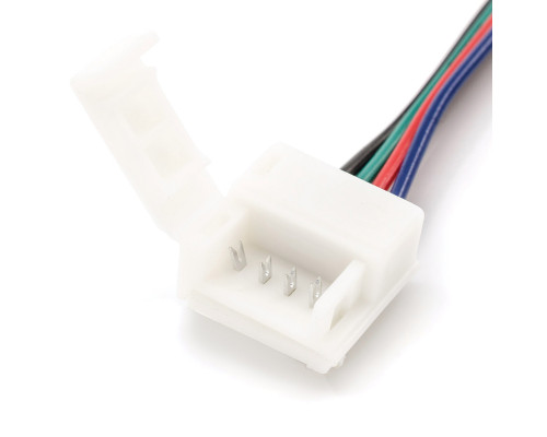 Основное фото Комплект коннекторов Apeyron (2 клипсы с проводами)для RGB - светодиодной ленты 12В шириной 10мм IP65 09-15: Купить в Интернет магазин освещения GCSVET.RU