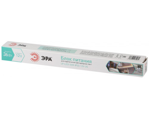 Дополнительное фото Блок питания Эра 36Вт DC12В 3A IP20 LP-LED-36W-IP20-12V-US Б0061151: Купить в Интернет магазин освещения GCSVET.RU