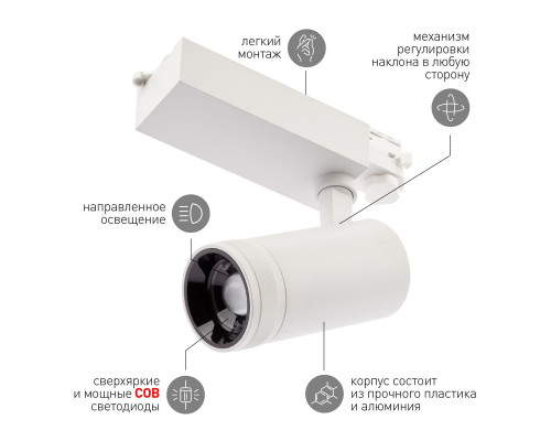 Дополнительное фото Светильник трековый ЭРА STR-30-99-40K-W30 Б0049785: Купить в Интернет магазин освещения GCSVET.RU