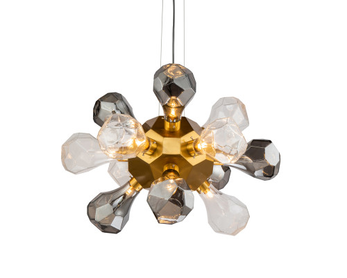 Основное фото Светильник подвесной Delight Collection KR1197P-12 brass, smoky/clear: Купить в Интернет магазин освещения GCSVET.RU