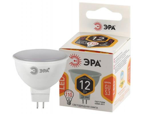 Основное фото Светодиодная лампочка Эра LED MR16-12W-827-GU5.3 Б0040887: Купить в Интернет магазин освещения GCSVET.RU