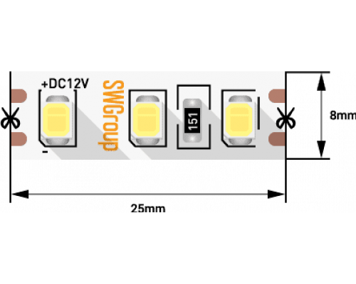 Основное фото Лента светодиодная SWG SWG2120-12-9.6-W-M 007263: Купить в Интернет магазин освещения GCSVET.RU