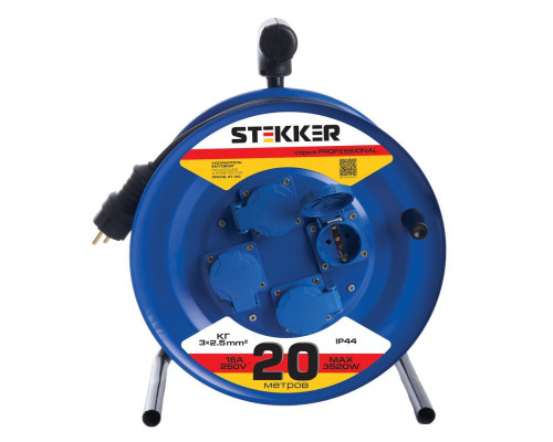Основное фото Удлинитель на металлической катушке 4-местный Stekker PRF02-41-20 20м 39784: Купить в Интернет магазин освещения GCSVET.RU
