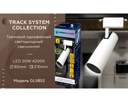 Дополнительное фото Светильник трековый (однофазный) Ambrella Light Track System GL5852: Купить в Интернет магазин освещения GCSVET.RU
