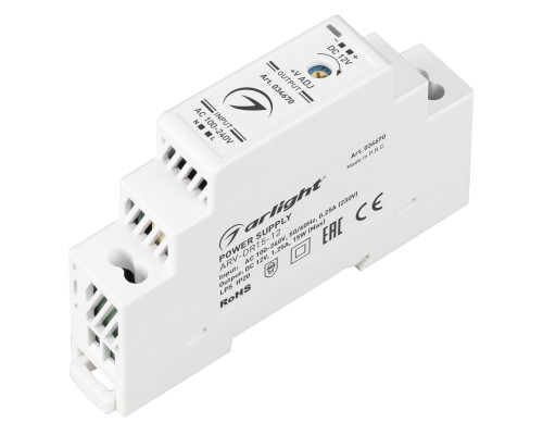 Основное фото Сетевой адаптер Arlight ARV-DR15-12 (12V, 1.25A, 15W) 034670: Купить в Интернет магазин освещения GCSVET.RU