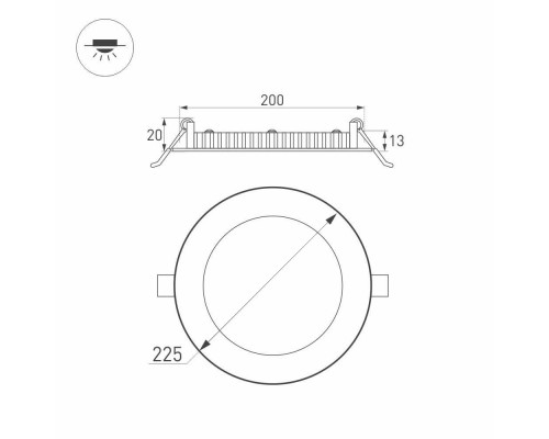 Дополнительное фото Светильник встраиваемый LED Arlight DL-225M-21W Warm White 020119: Купить в Интернет магазин освещения GCSVET.RU