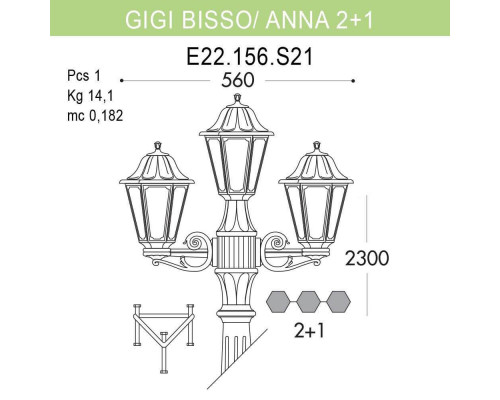 Дополнительное фото Уличный фонарь Fumagalli Gigi Bisso/Anna E22.156.S21.WYF1R: Купить в Интернет магазин освещения GCSVET.RU