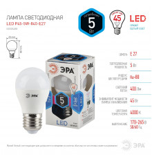 Светодиодная лампочка Эра LED P45-5W-840-E27 Б0028488
