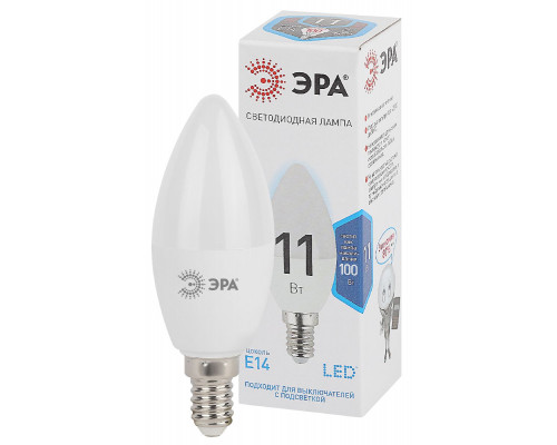 Основное фото Светодиодная лампочка Эра LED B35-11W-840-E14 Б0032982: Купить в Интернет магазин освещения GCSVET.RU
